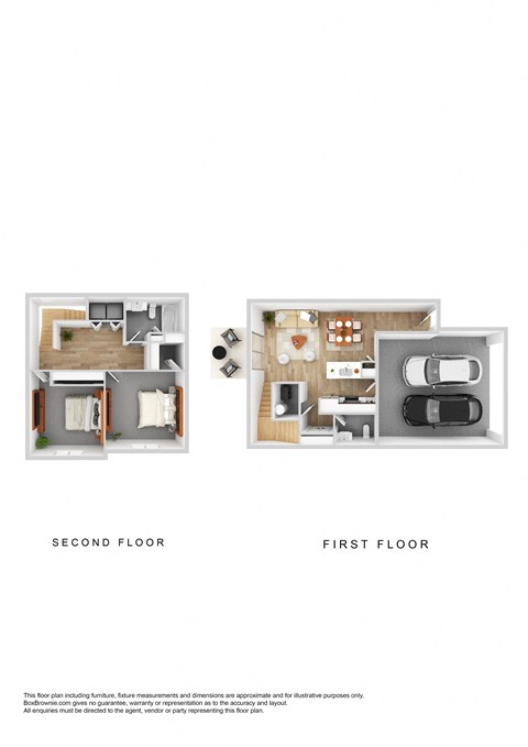 Floor plan for 2 beds, 1.5 baths, 1113 sqft